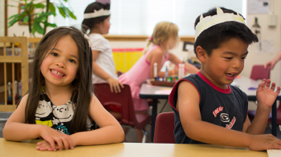 Children smiling and playing