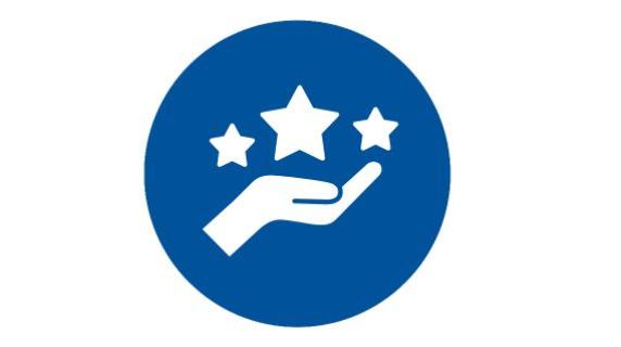 icon of a palm-up hand presenting sparkles