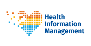 Health Information Management logo depicting a pixelated heart